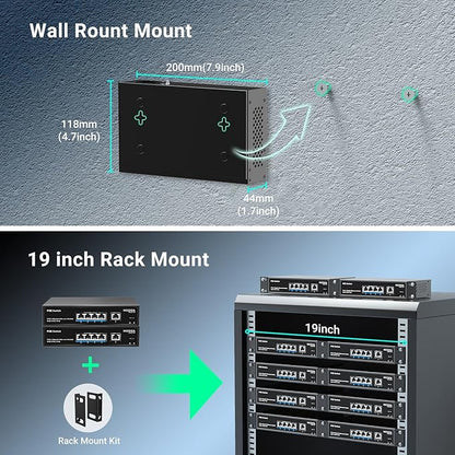 4 Port Gigabit PoE Switch Unmanaged with 4 Port IEEE802.3af/at PoE @78W, 1 x 1000Mbps Uplink, NICGIGA 5 Port Network Power Over Ethernet Switch, VLAN Mode, Desktop/Wall-Mount.