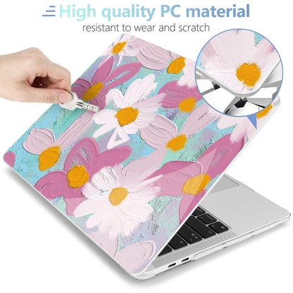 MEEgoodo Case for MacBook Pro 13 inch Case 2022 2021 2020 New A2338 M2/M1 A2251 A2289, Laptop Hard Shell with Keyboard & Camera Cover Compatible with 13 inch MacBook Pro, Art Plants Floral