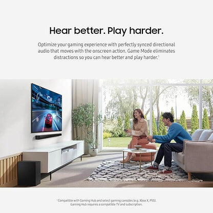 Samsung HW-B550D 3.1 ch Soundbar w/ Dolby Audio, Surround Sound expansion, Bass Boost, Adaptive Sound, DTS Virtual:X, Wireless Subwoofer, 2024