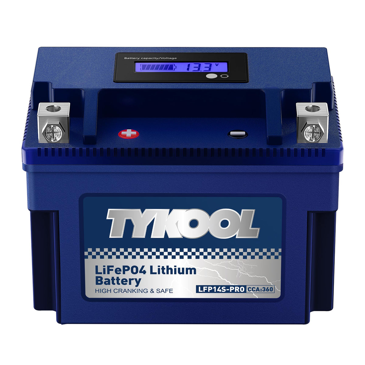 TYKOOL LFP20CH-BS-PRO LiFePO4 Lithium Battery, Replaces YTX20CH-BS YTX20CH, 420CCA 7Ah fits for BMW K1600GT GTL R1250RT R1200RT (2014-2023) Suzuki KingQuad 750 (2008-2024), [- +]