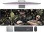 Dark Academia Desk Mat Mouse Pad XL Extended Large Gaming Desk Pad Mousepad, Mystical Green Plant Computer Laptop Keyboard and Mouse Mat, Desktop Protector Mat for Women Girl Office 31.5x11.8 in