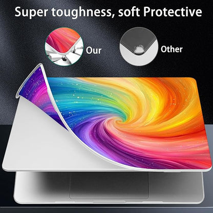 Lepeoac Case for 2026-2021 MacBook Pro 16-inch M5, Swirling Rainbow