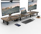 Dual Monitor Stand - 43.7 inch Extra Long Wide TV Stand - Wood & Steel Leg Desktop Riser - Desk Organization - Home Office (Vintage)