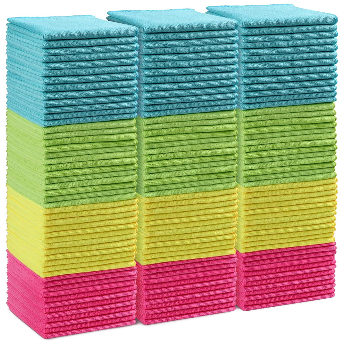 HOMEXCEL 100PK Microfiber Cleaning Cloth, Cleaning Rag for Home, 11.5x11.5
