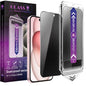 CHRYSHA 2-Pack Screen Protector Tempered Glass for iPhone 15 Pro 6.1-Inch, Auto Dust Removal, No Bubbles, High Definition Clear, Easy Installation