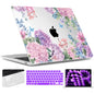 TWOLSKOO for MacBook Air 15 inch Case 2026 2025 2024 2023 Release M5 A3448 M4 A3241 M3 A3114 M2 A2941, Plastic Hard Shell & Screen Protector & Keyboard Cover & Type C Adapter, Graphite Marble