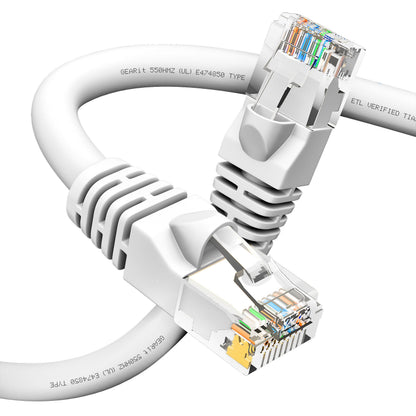 GEARit Cat6 Patch Cables 3 ft White (1 Pack) - Cat6 Ethernet Cable 3 ft White/Ethernet Cable, 10Gbps 24AWG Pure Copper, Snagless RJ45 for Router, Switch, PC, PS5, Server