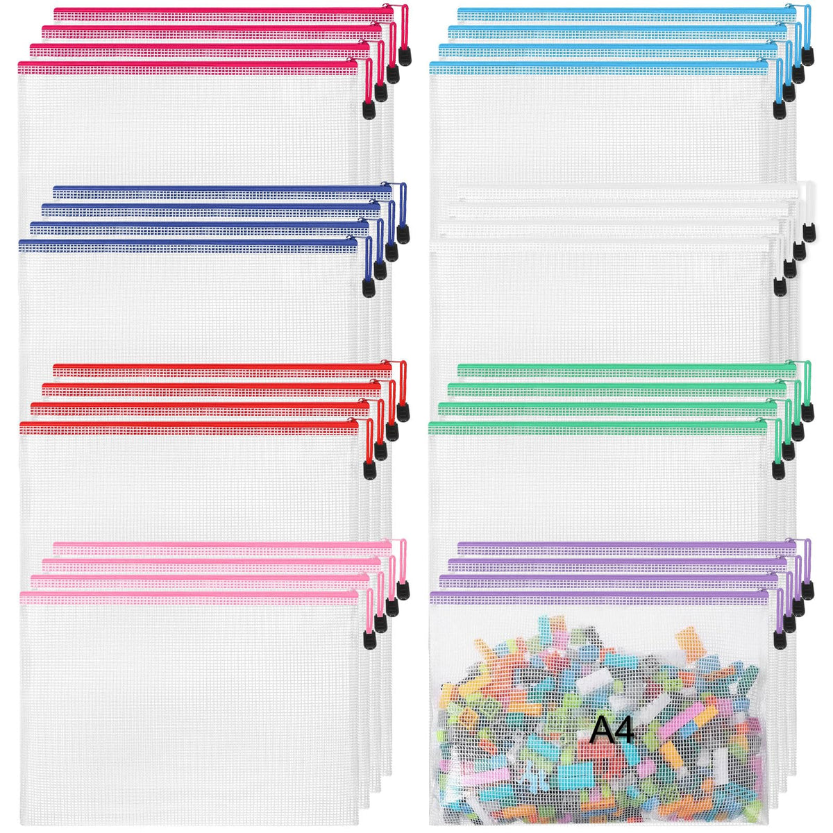 Jetec 32 Mesh Zipper Bags Bikini, Grey, 7.5 x 5 Inch, 32 Pcs
