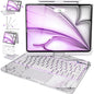 Intermerge Clear Keyboard Case for iPad Air 11" (M3/M2, 2025/2024), Air 5th/4th, Pro 11" 2022-2018, 360° Swivel Multi-Touch Trackpad, 7-Color Backlit, Pencil Holder, Type-C, Frost Pulse
