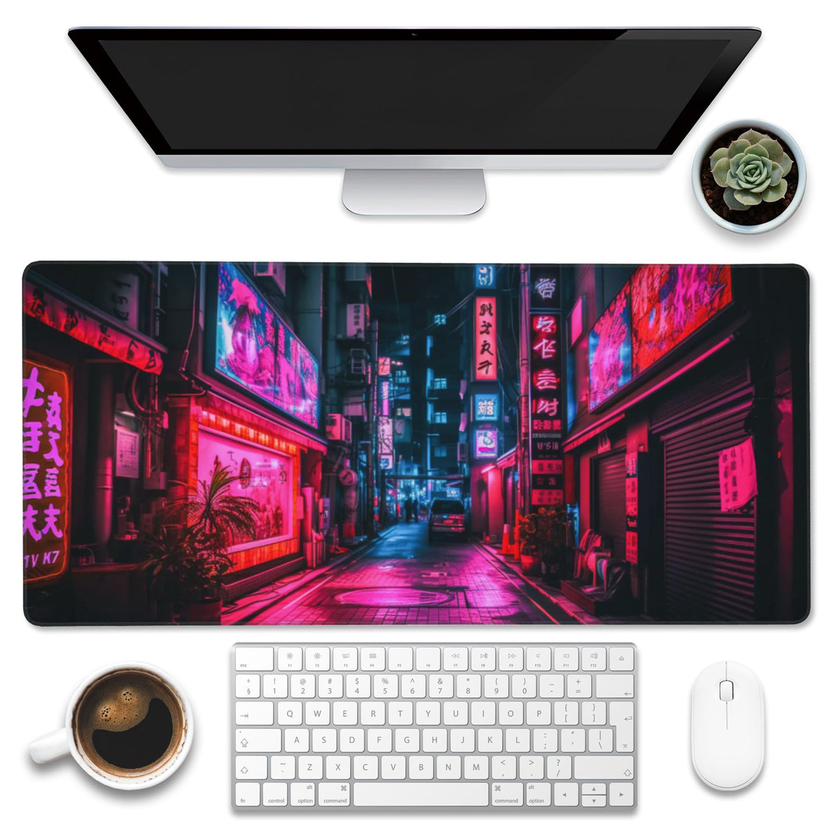 Eflxamz Large Gaming Mouse Pad, Koi Fish Ink Painting Desk Mat, Golden Line Lotus Desk Pad, Extended Big Computer Keyboard Mouse Pad with Non-Slip Base and Stitched Edge, 31.5"x11.8"