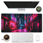 Eflxamz Large Gaming Mouse Pad, Koi Fish Ink Painting Desk Mat, Golden Line Lotus Desk Pad, Extended Big Computer Keyboard Mouse Pad with Non-Slip Base and Stitched Edge, 31.5"x11.8"