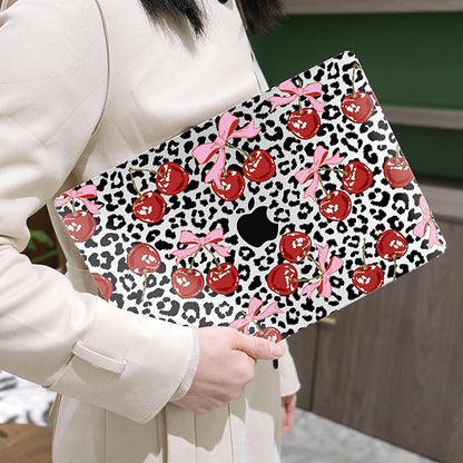 MEEgoodo Case for M4/M3/M2 MacBook Air 13.6 inch Case 2025 2024 2022, Fit Model A3240/A3113/A2681, Laptop Hard Shell with Keyboard Cover Compatible with MacBook Air 13 inch, Leopard & Cherry