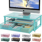 gianotter Computer Monitor Stand Riser, office organizer with Drawer, Office Organizers Storage for Classroom Office Supplies (Blue)