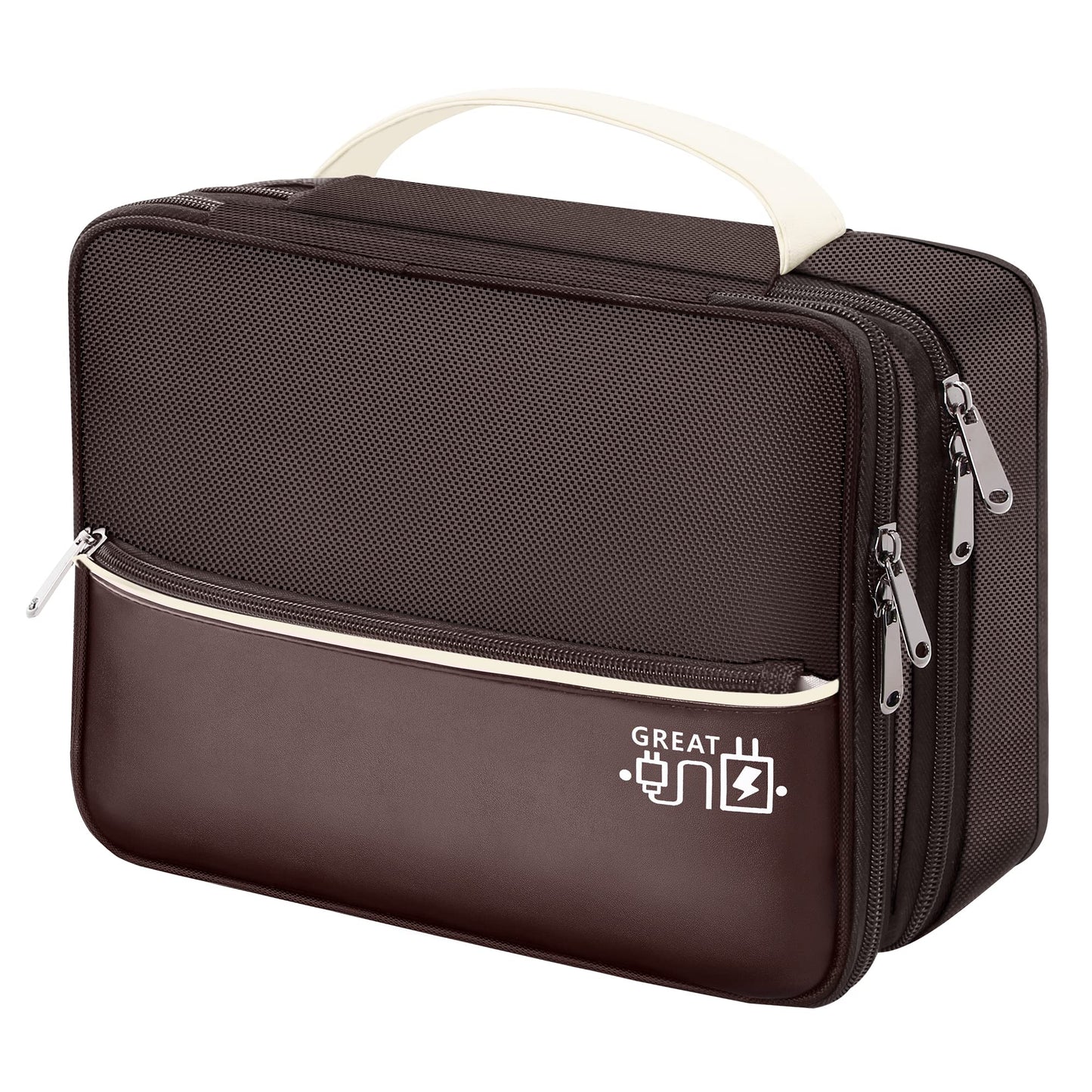 SELLYFELLY Electronics Travel Organizer, Double Layer Cable Organizer Bag Watreproof Electronics Accessories Storage Bag for Cord, Charger, Phone, Power Bank, Kindle, Hard Drive