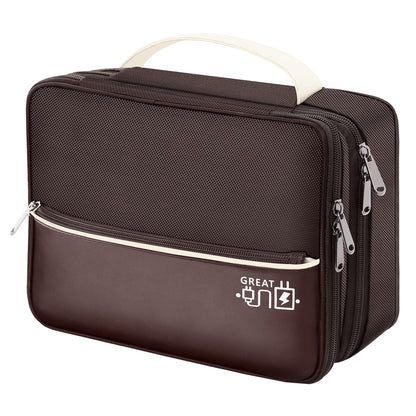 SELLYFELLY Electronics Travel Organizer, Double Layer Cable Organizer Bag Watreproof Electronics Accessories Storage Bag for Cord, Charger, Phone, Power Bank, Kindle, Hard Drive