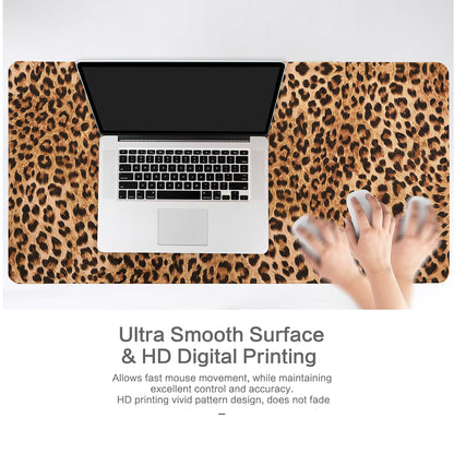 Lokigo Big Desk Pad, Large Desk Mat, 31.5"x15.7", Leopard Print