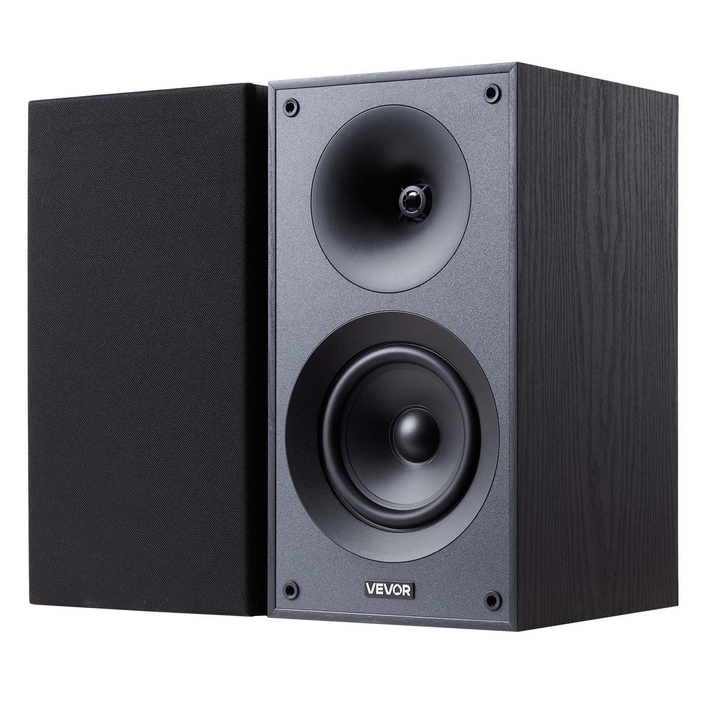 VEVOR Passive Bookshelf Speaker, 300W, Book Shelf Stereo Speakers with 5.25-Inch Woofer and 1-Inch Tweeter, Detachable Grille, 65Hz-20KHz Frequency Response, Wooden Enclosure,for Home Theater (1 Pair)