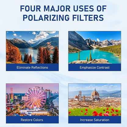52mm Clip-on CPL Phone Camera Filter Kit, Circular Polarizer Filter, CPL Polarizer Phone Camera Lens Filter for iPhone Samsung/Android Smartphones