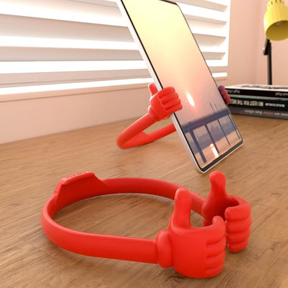 Honsky Cell Phone Stand Holder 2-Pack,Thumbs Up Lazy Phone Stand,Universal Adjustable Flexible Dock for All Phones & Tablets,Cute Stocking Stuffer Gift for Teen Girls,Red