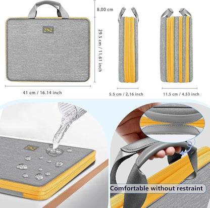 ZINZ Slim Expandable Laptop Case 15.6 Inch Sleeve Upgraded Protective Durable Recycled Carrying Case Compatible with MacBook 15" & 16" and Most 15" 15.6" 16" Notebook,G01YL01