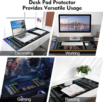 Galdas Gaming Mouse Pad XXL XL Large Long Extended Big Mousepad Non-Slip Rubber Keyboard Desk Pad with Stitched Edges for Laptop Home Office (31.5x11.8x0.08 Inch) … (Shortcut Keys1)