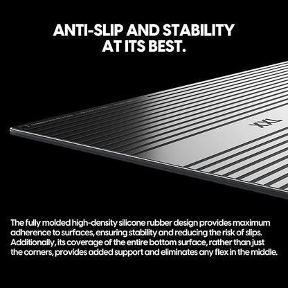 Pulsar - Superglide Premium Glass Mouse Pad XXL ALUMINO-Silicate Glass Surface Anti-Slip Fully Molded high-Density Silicone Rubber 38.5in x 16.5in (XXL, White)