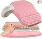 2-in-1 Ergonomic Set, Wave Keyboard Wrist Rest and Massage Slope Mouse Pad Wrist Support, Rebound Memory Foam for Relieve Carpal Tunnel Syndrome and Wrist Pain (Pink)