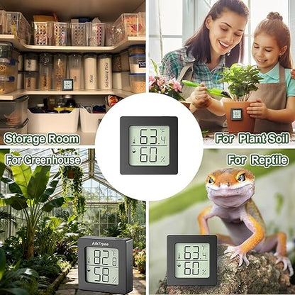 2 Pcs Digital Hygrometer Indoor Thermometer Humidity Meter Room Thermometer with Temperature and Humidity Monitor Mini Hygrometer Thermometers ℉/℃ for Greenhouse Cellar by QPEUIM