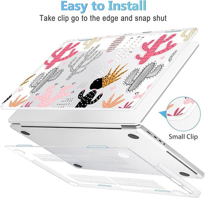Mektron Case for MacBook Pro 16" M4 A3403 A3186 M3 A2991 M2 A2780 M1 A2485 (2021/2023/2024) Pro/Max with Touch ID, Hard Shell Plastic Laptop Cover Keyboard Cover Screen Protector, Colorful Cacti