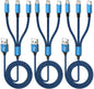 Multi Charging Cable(3Pack 4FT), 3 in 1 Charging Cable for Multiple Devices