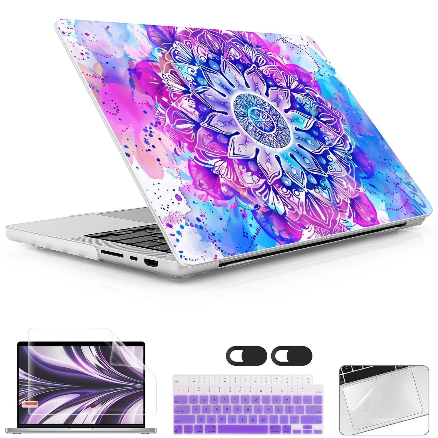 Lepeoac Case for 2026-2021 MacBook Pro 16-inch M5/M4/M3/M2/M1, Mandala