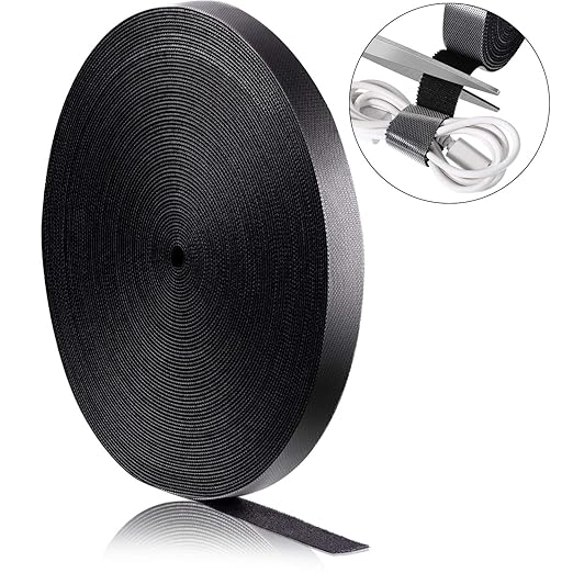 WILLBOND 3/4 Inch X 90 ft 1 Roll of Heavy Duty Industrial Hook and Loop Strap Roll, Reusable Nylon Cable Management Strap for Server Rack, Workshop, HVAC Wiring, Cable Organizer Wrap