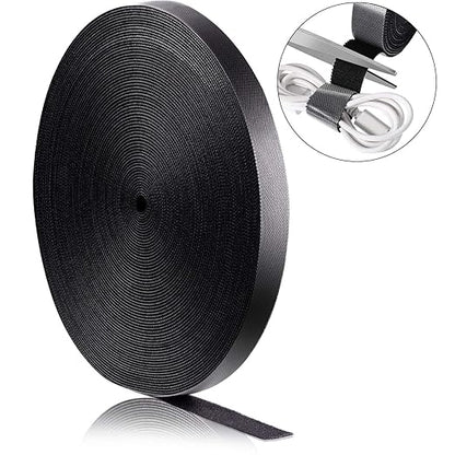 WILLBOND 3/4 Inch X 90 ft 1 Roll of Heavy Duty Industrial Hook and Loop Strap Roll, Reusable Nylon Cable Management Strap for Server Rack, Workshop, HVAC Wiring, Cable Organizer Wrap