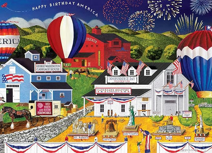 Masterpieces - 500 Piece Jigsaw Puzzle, Large EZ Grip Shapes, 4th of July, Fun for Adults, Seniors, Family, Kids, 19.25" x 26.75"