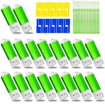 Thumb Drive 4GB 20-Pack USB Flash Drive Nicepicten Bulk USB2.0 Memory Stick