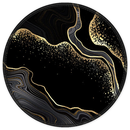 ITNRSIIET Round Mouse Pad with Stitched Edge Premium-Textured Waterproof Non-Slip Rubber Base Desktop Protection Mat Diameter 8.7 inches, Rose Gold Marbling