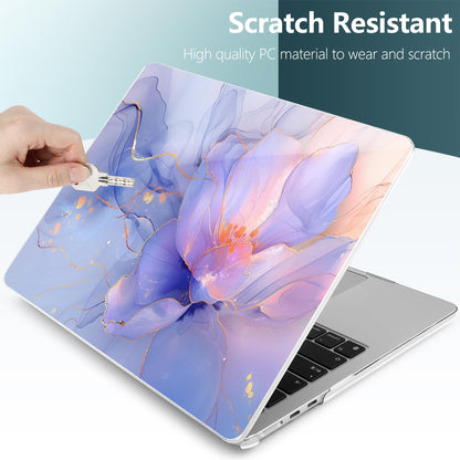 TWOLSKOO for MacBook Air 15 inch Case 2026 2025 2024 2023 Release M5 A3448 M4 A3241 M3 A3114 M2 A2941, Plastic Hard Shell & Screen Protector & Keyboard Cover & Type C Adapter, Blue Marble