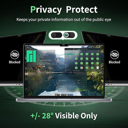 Privacy Screen for MacBook Air 15 Inch M2/M3/M4(2023-2025)-A3241 A2941 A3114 Anti Blue Light Glare Filter Removable Computer Protector, Bubble-Free Monitor Shield Laptop Film With Camera Cover