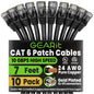 GEARit Cat6 Patch Cables Cat 6 Ethernet Cable 6 ft 10-Pack Green