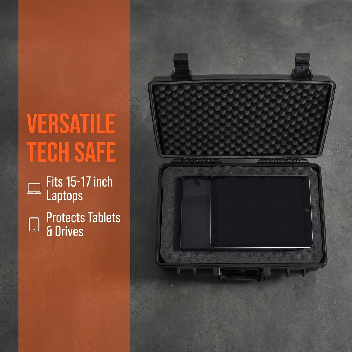 MEIJIA Waterproof Hard Camera Case,Hard Laptop Case,Hard Case with Customizable Fit Foam Included,Fit for Laptops,camera,lens(Black, 19.78"X13.93"X4.68")