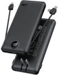 VRURC Portable Charger, Power Bank Built-in Cables and AC Wall Plug