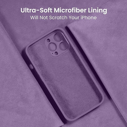 FireNova Designed for iPhone 13 Pro Case, Silicone Upgraded [Camera Protection] Phone Case with [2 Screen Protectors], Soft Anti-Scratch Microfiber Lining Inside, 6.1 inch, Light Purple