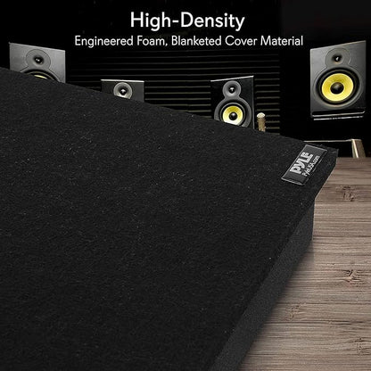 Pyle Sound Dampening Speaker Riser Foam - Audio Acoustic Noise Isolation Platform Pads Recoil Stabilizer w/ Rubber Base Pad For Studio Monitor, Subwoofer, Loud Speakers - PSI15 (15 x 15 x 1.8 Inch)