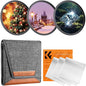 K&F CONCEPT 58mm Star Filters Kit (3pcs) 4 Points 6 Points 8 Points Cross Screen Starburst Filters Set -18 Layer Coating Ultra Slim Optical Glass Camera Lens Filter with 3 Cleaning Cloth