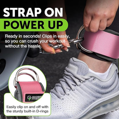 Gradient Fitness Ankle Straps (2 Pack) | Ankle Strap for Cable Machine, Ankle Bands for Working Out, Cable Ankle Strap