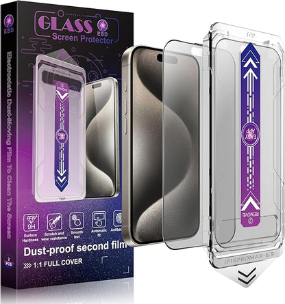 2 Pack Matte Screen Protector for iPhone 16 Pro Max 6.9-Inch Auto Dust Removal, No Bubbles, Tempered Glass Film, Easy Installation