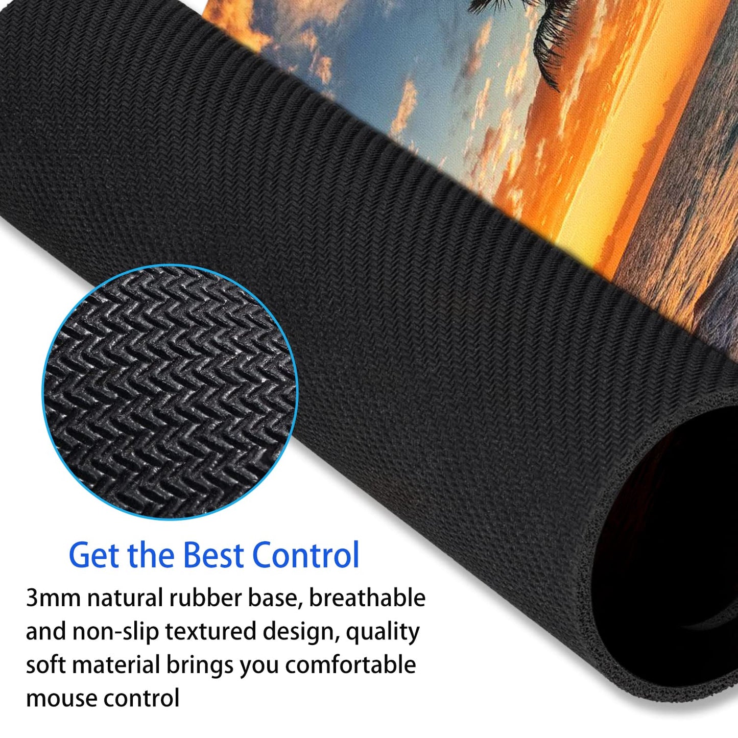 SHALYSONG Sunset Beach Mouse pad 9.5"x7.9" Non-Slip 3mm Small Computer Pad