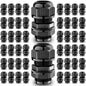 QILIPSU 10pcs M12L Long Thread Cable Gland Waterproof IP68 Nylon Strain Relief Cord Grip Cable Pass Through Wire Connector