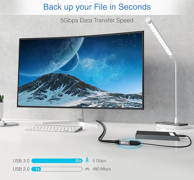 BlueRigger USB 3.0 Extension Cable (25FT, Active, 5 Gbps, Type A Male to Female Adapter Cord) - Long USB Repeater Extender for VR Headset, Printer, Hard Drive, Flash Drive, Keyboard, Mouse, Xbox