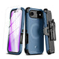 M MYBAT PRO for iPhone Air Case with Belt Clip Holster,[Compatible with Magsafe] w/Screen Protector,Anti-Drop,Shockproof,w 360°Rotating Kickstand,Heavy Duty Protection (Blue) (Blue)